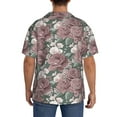 thumbnail image 5 of Xecao offers the Rose Flowers for Men's Casual Short-sleeved Shirt, a button-up collared shirt with a pocket, perfect for beach vacations and yacht travel in the XX-Large size., 5 of 7
