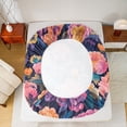 thumbnail image 5 of Manfei Watercolor Peony Flower Bed Sheets 4pcs, Colorful Floral King Sheets, Oil Painting Blossoms Sheet Set, Luxury Bedroom Decor, 5 of 7