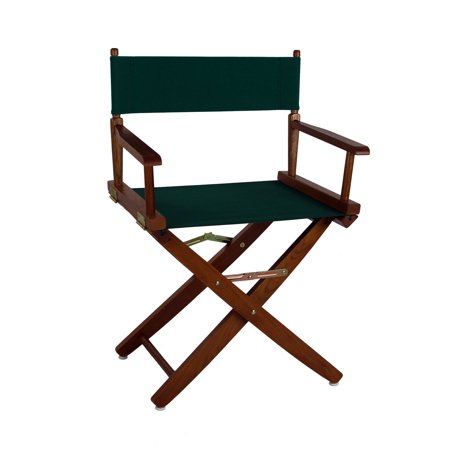 Extra-Wide Premium 18" Directors Chair Mission Oak Frame W/Hunter Green Color Cover