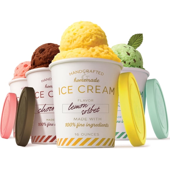 Recipientes para helados Stock Your Home, 500 ml (paquete de 4)