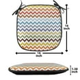 thumbnail image 5 of Chevron Chair Seating Cushion Set of 12, Chevron Pattern Easter Day Inspired Zigzag Colorful Design Retro Style Illustration, Seat Pads with Anti-slip Backing, 16"x16", Multicolor, by Ambesonne, 5 of 7