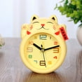 thumbnail image 5 of WRITWAA Yellow Cat Desk Alarm Clock with Large Easy-to-Read Numbers, Table Clock for Home and Office, 5 of 6