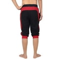 thumbnail image 3 of HDE Men's Cotton Casual Shorts 3/4 Workout Jogger Capri Pants Breathable Below Knee Short Pant with Two Pockets, XX-Large (Black w Red Stripe), 3 of 3