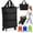 Black, variant on Foldable Shopping Cart with Wheels, Expandable Rolling Shopping Bag