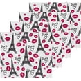 thumbnail image 2 of SKYSONIC 4PCS Eiffel Tower and Kiss Trace Towels Cotton Washcloths Set,Quick Drying & Absorbent Soft Bathroom Hand Towel Lightweight & Portable Fingertip Towel, 2 of 7