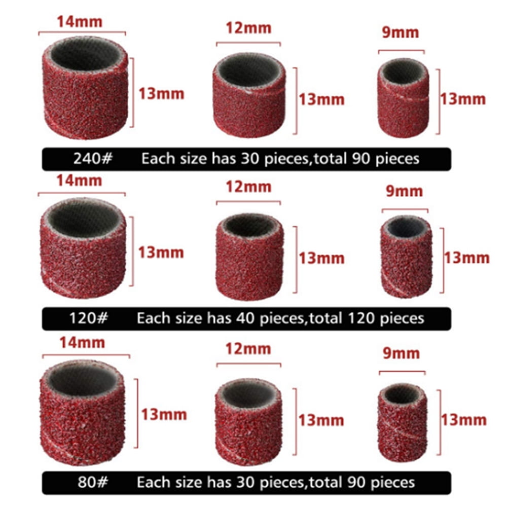 307 Pieces Sanding Drum Set Including Drum Sander Sanding Sleeves and 6 Pieces Drum Mandrels for Dremel Rotary Tool + 1 Combination Wrench