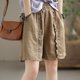 thumbnail image 5 of Krdevn Women's Retro Loose Fit Pleated Harem Pants - Elastic Waist Casual Cropped Pants for Comfort & Style,Size M, 5 of 5