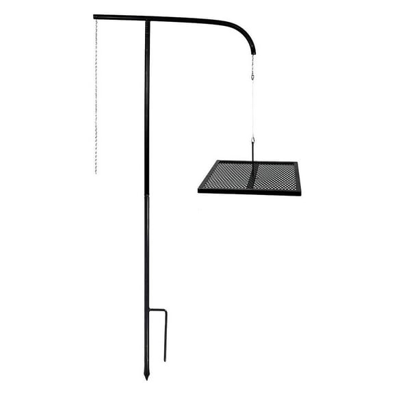 GameMaker Open Fire Swing Grill, Portable Outdoor Grill, Black, 18 x 16.5 Inches