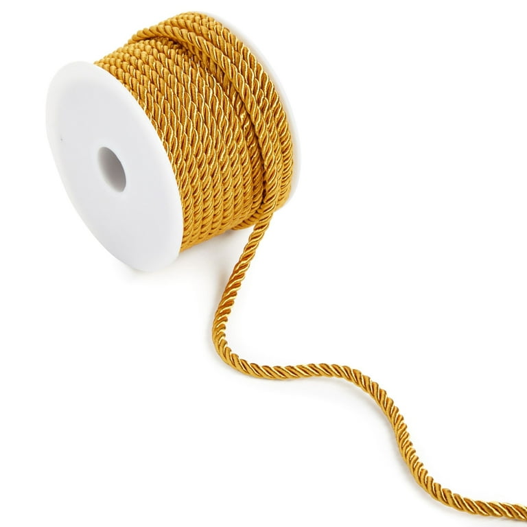 Tenn Well 5mm Twisted Cord Trim, 59 Feet Gold Decorative Rope for Curtain  Tieback, Upholstery, Honor Cord, Home Decor
