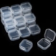 thumbnail image 1 of 36 Pack Clear Small Plastic Container Box Beads Organizer Boxes with Hinged Lid Square Transparent Storage Case for Small Items, Jewelry, Craft, DIY, Nail(1.37 x 1.37 x 0.7 Inches), 1 of 6