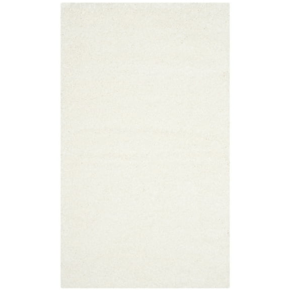 SAFAVIEH Santa Monica Chelsey Solid Shag Area Rug, White, 3' x 5'