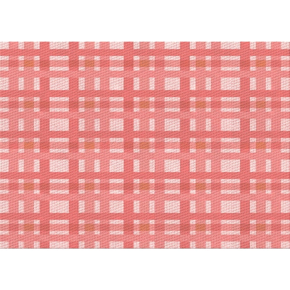 Ahgly Company Machine Washable Indoor Rectangle Transitional Pastel Pink Area Rugs, 7' x 9'