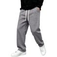 thumbnail image 2 of Men's Straight Leg Sweatpants Casual Wide Leg Joggers with Soft Drape for Gym Workout and Lounge Dark Gray XL, 2 of 5