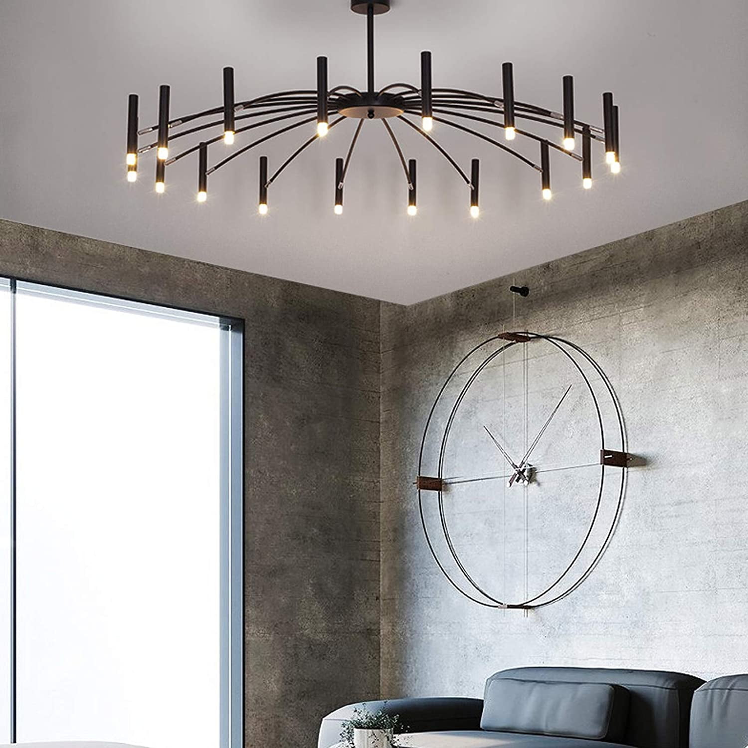 FETCOI Modern 18-Light Pendant Light Ceiling Light Fixture Nordic Metal Chandelier