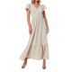 thumbnail image 1 of Vestido de mujer con cuello en V, lunares y mangas con volantes: estilo informal para fiestas, tejido ligero, estilo versátil, fácil de cuidar., 1 of 8