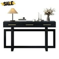 thumbnail image 2 of GZXS Entryway Console Table with Storage, Modern Wooden Hallway Sofa Table w/ 3 Drawers, for Living Room and Foyer, 57"L x 15.7"W x 30.6"H, Black, 2 of 8