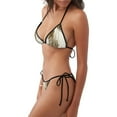 thumbnail image 2 of Lsque Cow Pattern Women Two Piece Swimsuit Sexy Swimwear Halter String Triangle Bikini Sets, 2 of 6