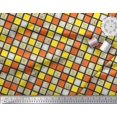thumbnail image 2 of Soimoi Cotton Cambric Fabric Geometric Square,Text & Bear Face Kids Print Fabric by The Yard 42 Inch Wide, 2 of 3