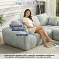 thumbnail image 6 of 101" Cloud Sectional Couch with L-Shaped Chaise, Modular Sectional Sofa with Deep Seat, Comfy Corduroy Boneless Couches for Living Room, No Assembly Required, Pearl Gray, 6 of 9