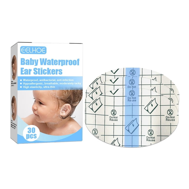 30 piezas de pegatinas para los oídos impermeables para bebés para deportes acuáticos de PU Fácil de llevar Diseño profesional portátil Fácil Sunnimix Pegatinas impermeables para los oídos