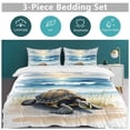 thumbnail image 5 of 3 Pcs Soft Bedding Set, Includes 1 Duvet Cover with Zipper And 2 Pillow Shams,Turtle in The Sunset Full(79"×90"), 5 of 8