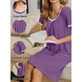 thumbnail image 3 of Avidlove Nightgowns for Women Short Sleeve House Dress with Pockets Pleated Nightdress Soft Sleepwear S-XXXL, 3 of 5