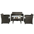 thumbnail image 1 of Costway 4 PCS Rattan Plaited Sofa Patio Furniture Set Molded Sectional Sofa Set, 1 of 4