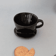thumbnail image 2 of Coffee Filter Cup, Single Cup Black Ceramic Coffee Dripper, Reusable Filter Drip Holder S, 2 of 4