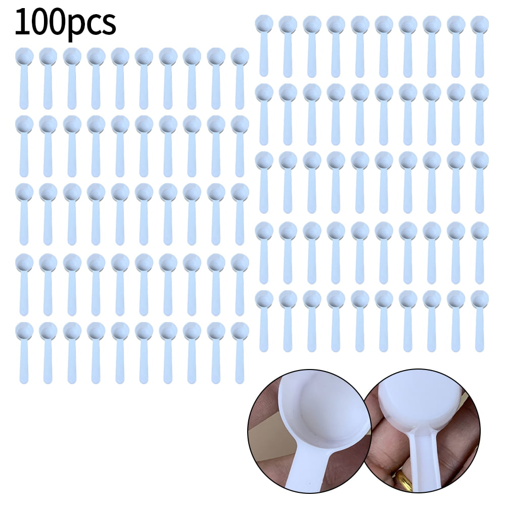 50/100Pc 5G White Plastic Measuring Spoon Gram Scoop Food Baking Medicine  Powder 