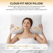 MLILY USA EGOHOME 2 Pack Bed Pillow, Shredded Gel Memory Foam Pillow, Standard Queen, Medium, Made in USA
