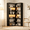 Black, variant on DreamCurship 71” Tall Corner Bookshelf, 6 Tier L-Shaped Large Display Bookcase with LED Light, Industrial Corner Etagere Bookcase Storage Display Rack for Living Room Home Office, Rustic Brown, Black