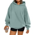 thumbnail image 1 of Sudaderas con Capucha de Gran Tamaño para Mujer, Sudaderas Cómodas, Conjuntos de Moda de Otoño, Blusas Casuales, Ropa de . Verde L, 1 of 7
