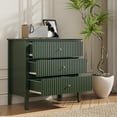 thumbnail image 3 of Cozy Home Green 3 Drawer Dresser with Ball Bearing Slide, Modern Styl, 3 of 9
