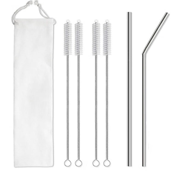 4-Pack Metallic Straw Cleaner Brush, Extra Long Stainless Steel with Bristles for Cleaning Reusable Drinking Straws, Water Bottles, Boba Straws, Pipes, Tubes (12 In)