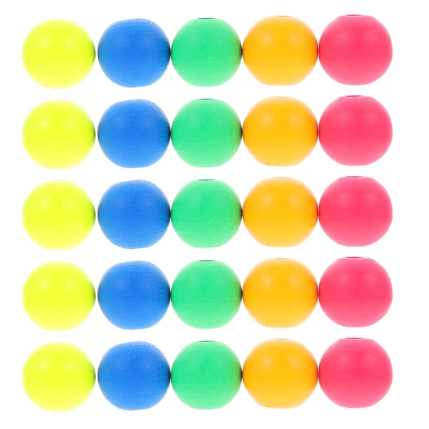 EeaseMX 100 cuentas redondas de madera de colores para manualidades, bisutería, guirnaldas