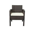 thumbnail image 5 of paproos 4 Piece Outdoor Patio Furniture Set, All-Weather Wicker Sectional Sofa Set with Cushions, Glass Dining Table, Loveseat Sofa and 2 Arm Chairs, Rattan Conversation Set for Garden Poolside Porch, 5 of 12