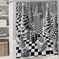 thumbnail image 5 of Bathroom Rugs 4 Piece with Shower Curtain Sets , Autumn Landscape Pattern Printed on Bathroom Rug and Shower Curtain Sets, Suitable for Small Gym Guest Bath, 72 x 72 inches, 5 of 8