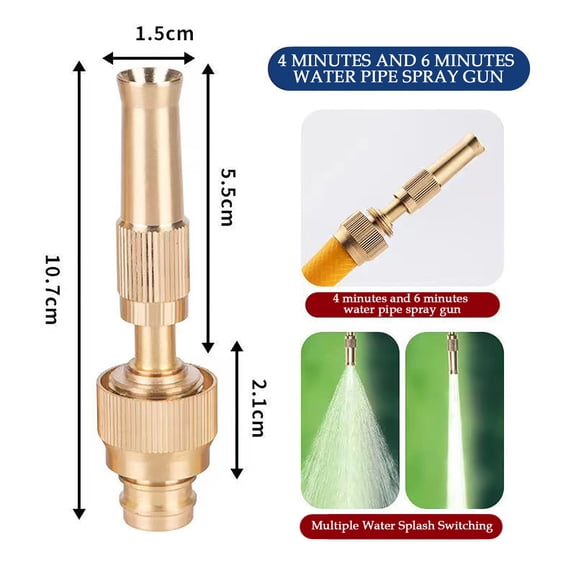 Slhenay Expandable Garden Hose Repair Kit, Solid Brass Faucet Adapter Flexible Hose Connectors End Repair Accessories (D)