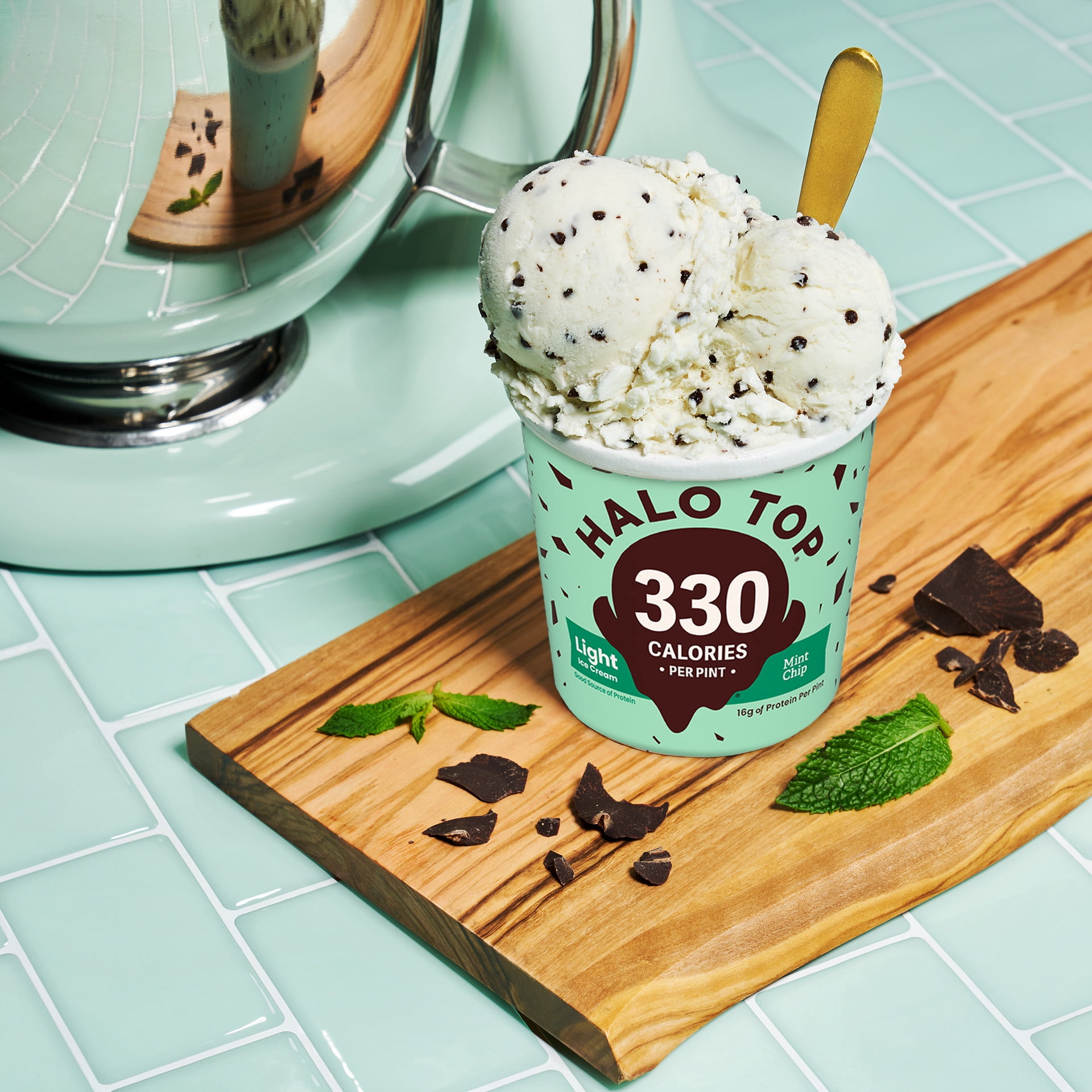 Halo Top Mint Chip Light Ice Cream, 16 fl oz Pint