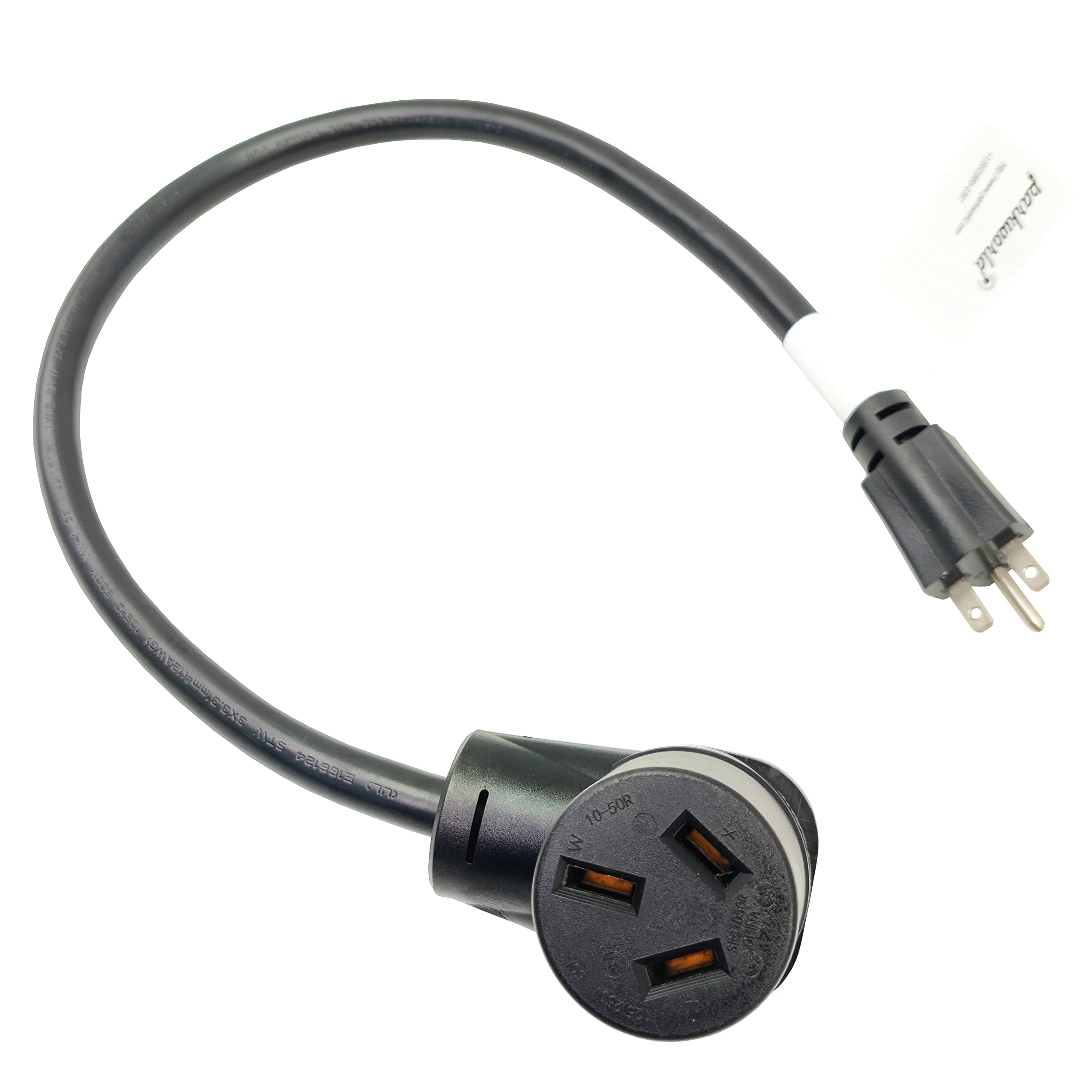 Parkworld 61643A Adapter Cord A/C 3 Prong Plug 6-15P to 10-50R Electric  Stove Receptacle, NEMA 6-15 Dryer Male to NEMA 10-50R Electrical Stove  Female, ONLY Output 15A, 250V 2FT