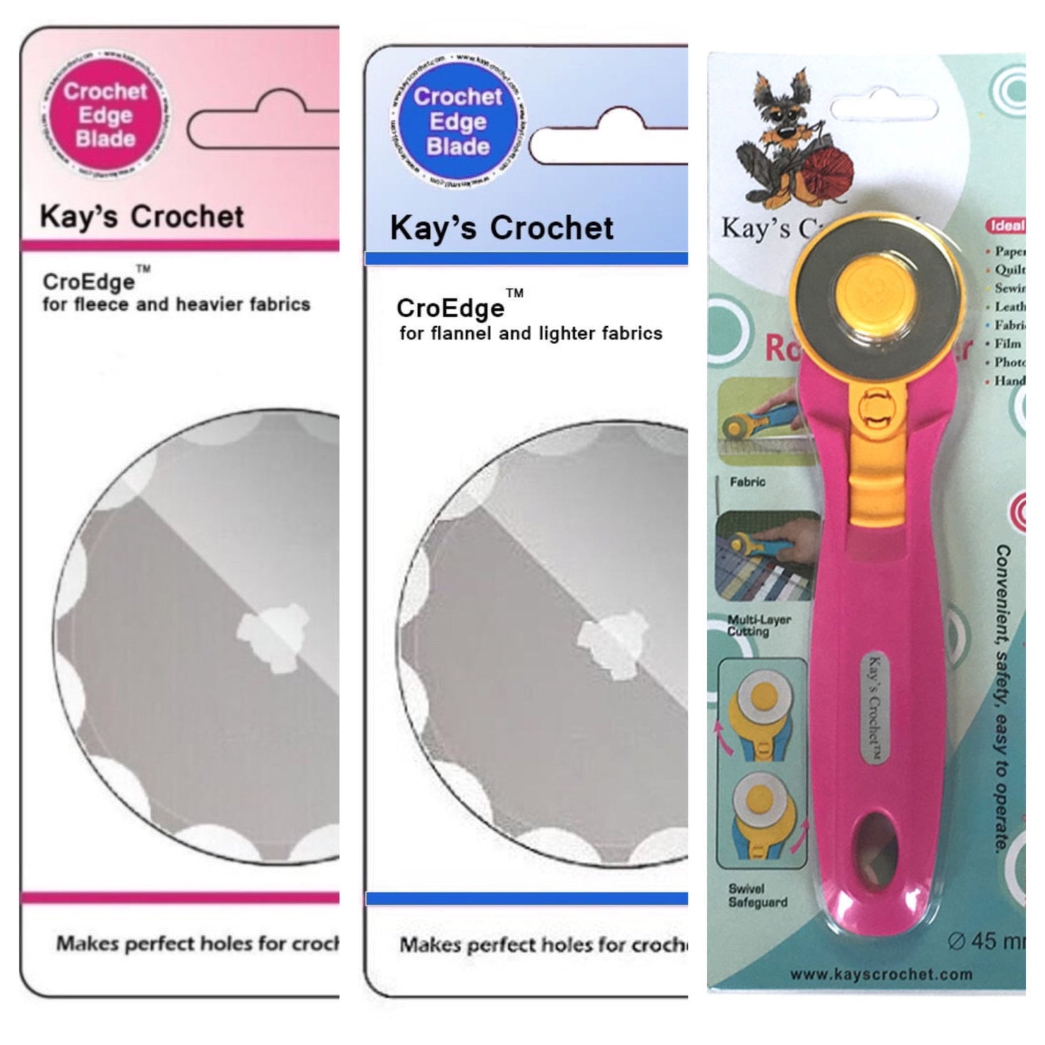 Kay's Crochet Croedge Skip Stitch Blade for Fleece, Flannel with Rotary