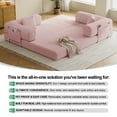 thumbnail image 6 of 79" Convertible Sofa Bed with Storage Pockets, 5-in-1 High Density Foam Boneless Couch, Corduroy Folding Futon Sleeper Sofa for Living Room Bedroom Apartment, No Assembly Required, Pink, 6 of 10