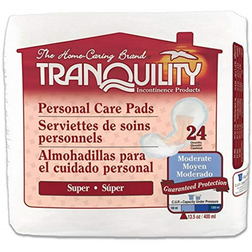 Tranquility Incontinence Personal Care Pads for Men or Women Super 24