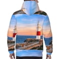 thumbnail image 7 of Honeii Lighthous1 Pattern Mens Hoodies Men's Loose Sleeve Sweatshirt,Pullover Hooded Sweatshirt for Men,Essentials Hoodie-XX-Large, 7 of 7