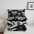 thumbnail image 5 of Homewish Spooky Moth Full Size Comforter Sets,Floral Skull Bedding Comforter Set,Gray Black,Halloween Duvet,Black Reversible,3pcs,1 Comforter and 2 Pillowcases, 5 of 7