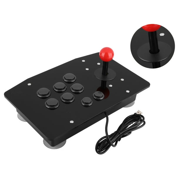 Arcade Stick Joystick Game Controller, USB Rocker Arcade Controller With  Fixed Large Suction Cup, 3D Card type Buttons Classic Fight Game Controller