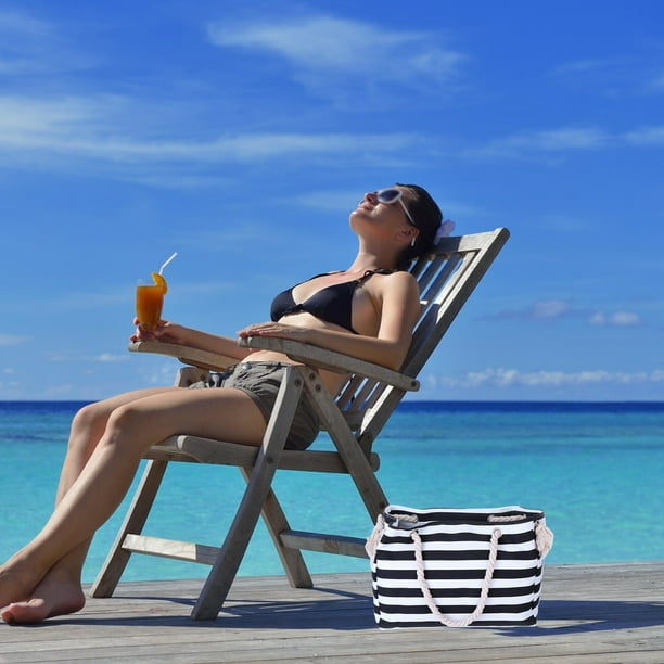 Walmart beach bag with zipper sale