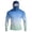 Dark Blue, variant on Men's Gradient Color Fishing Hoodie with Built-in Face Mask and Thumbhole Cuffs Featuring UPF 50+ Sun Protection Long Sleeve Shirt Sky Blue L