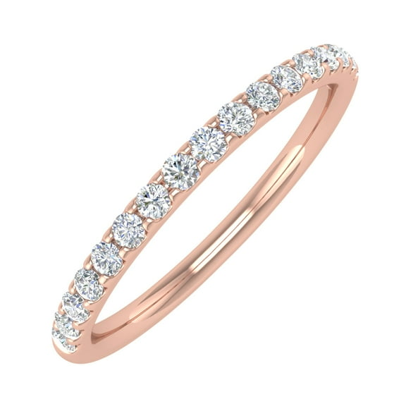 1/4 Carat Diamond Womens Wedding Band in 14K Rose Gold (Ring Size 8.25) (I1-I2 Clarity)