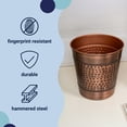 thumbnail image 6 of happimess Riley Modern Classic Hammered Steel Accent 2 Gal Waste Bin, Antique Copper (Set of 2), HPM1111B-SET2, 6 of 6